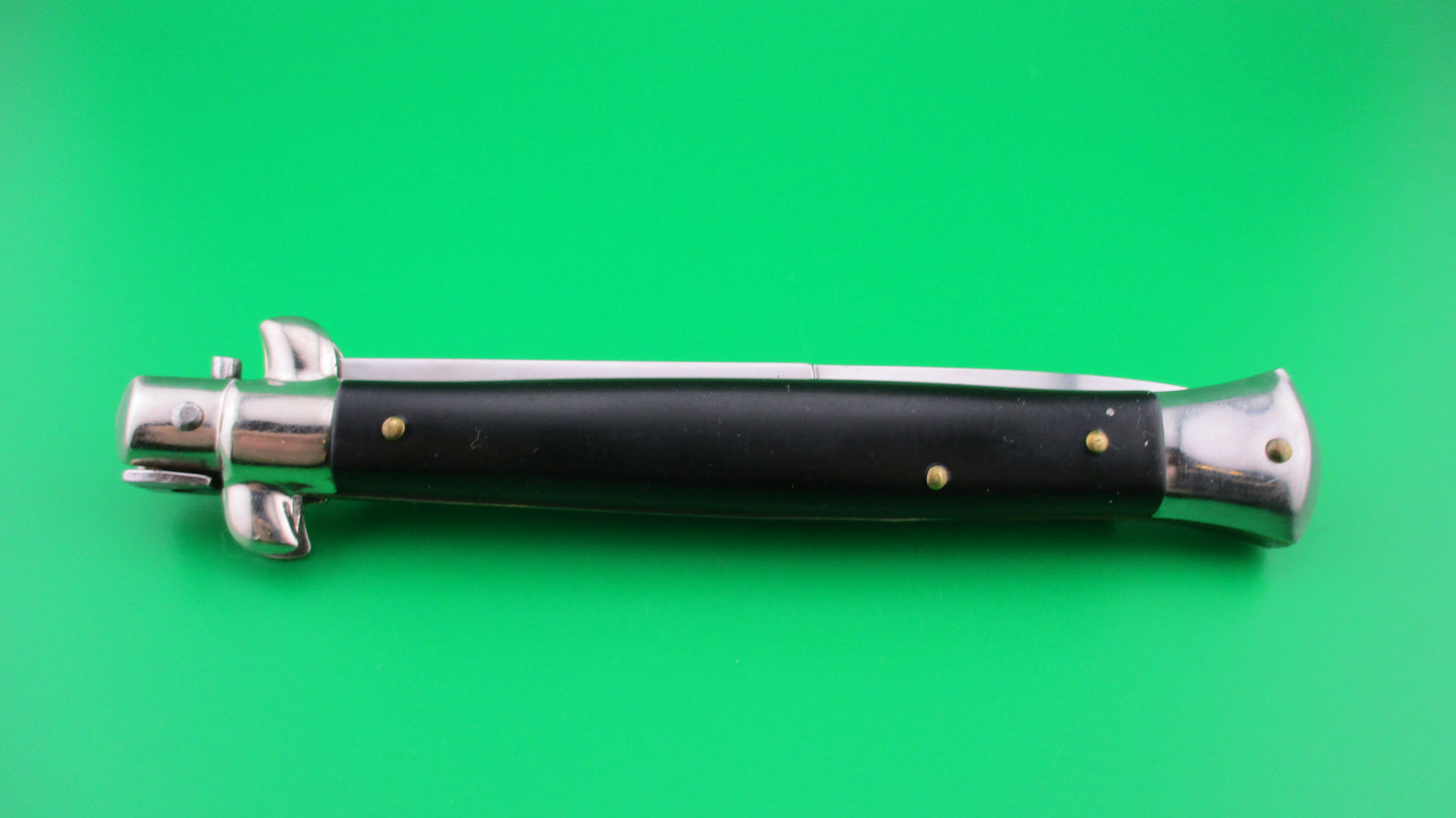 ITALY INOX 28cm Italian Stiletto swivel bolster Black automatic knife