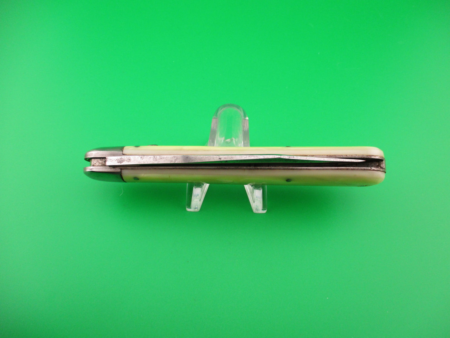 SCHRADE CUT CO FOREST KING Marine Pearl Vintage Hunter Automatic knife Etch