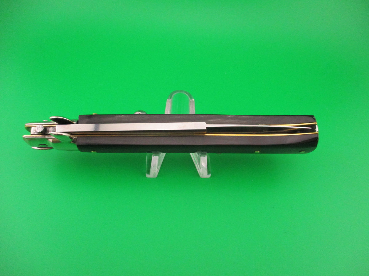 Frank B Italy 28cm Italian Fantail Swivel bolster Dark horn automatic knife