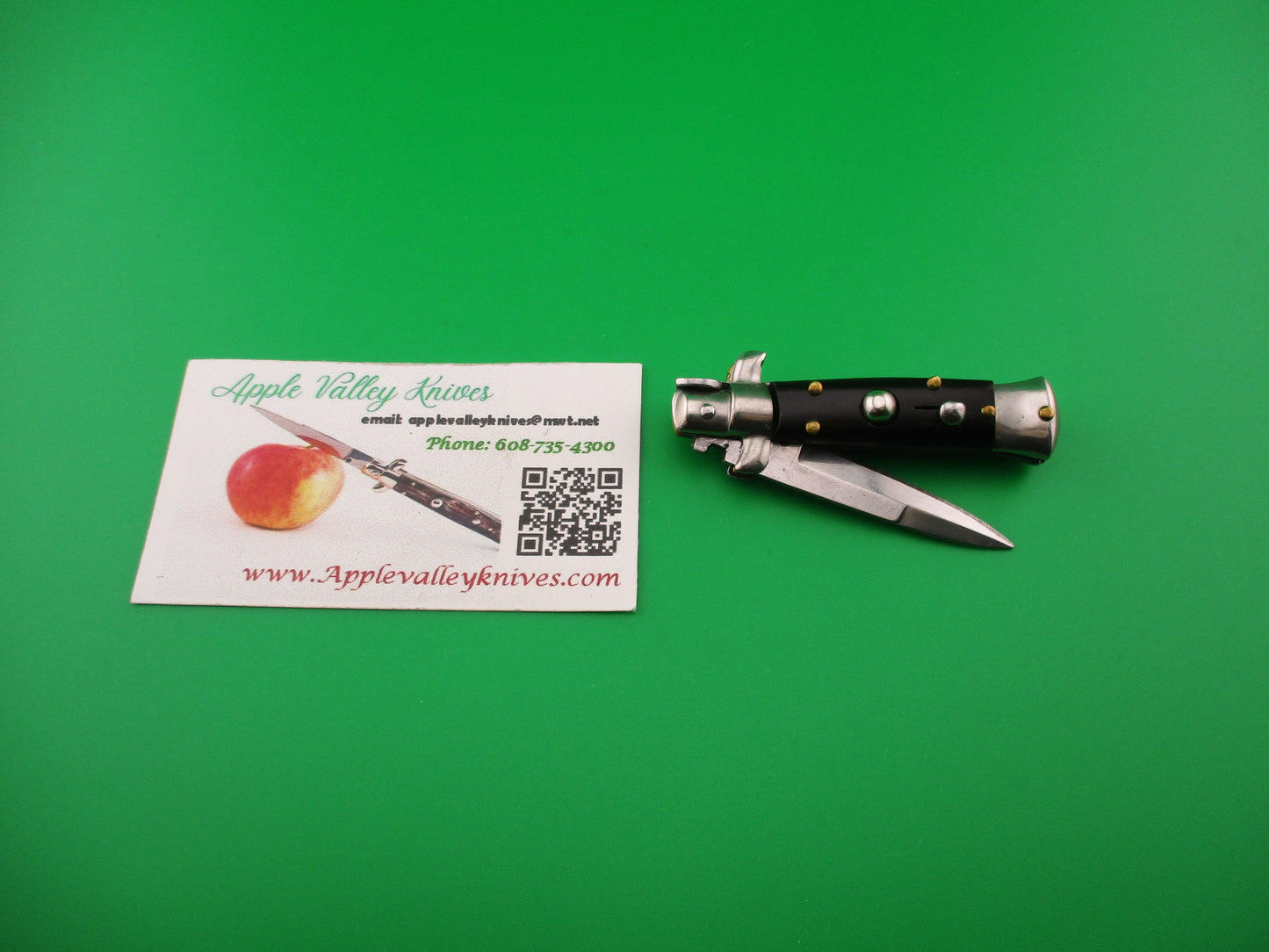 MANIAGO ITALY 12cm Italian Swivel bolster Bayonet Dark horn automatic knife