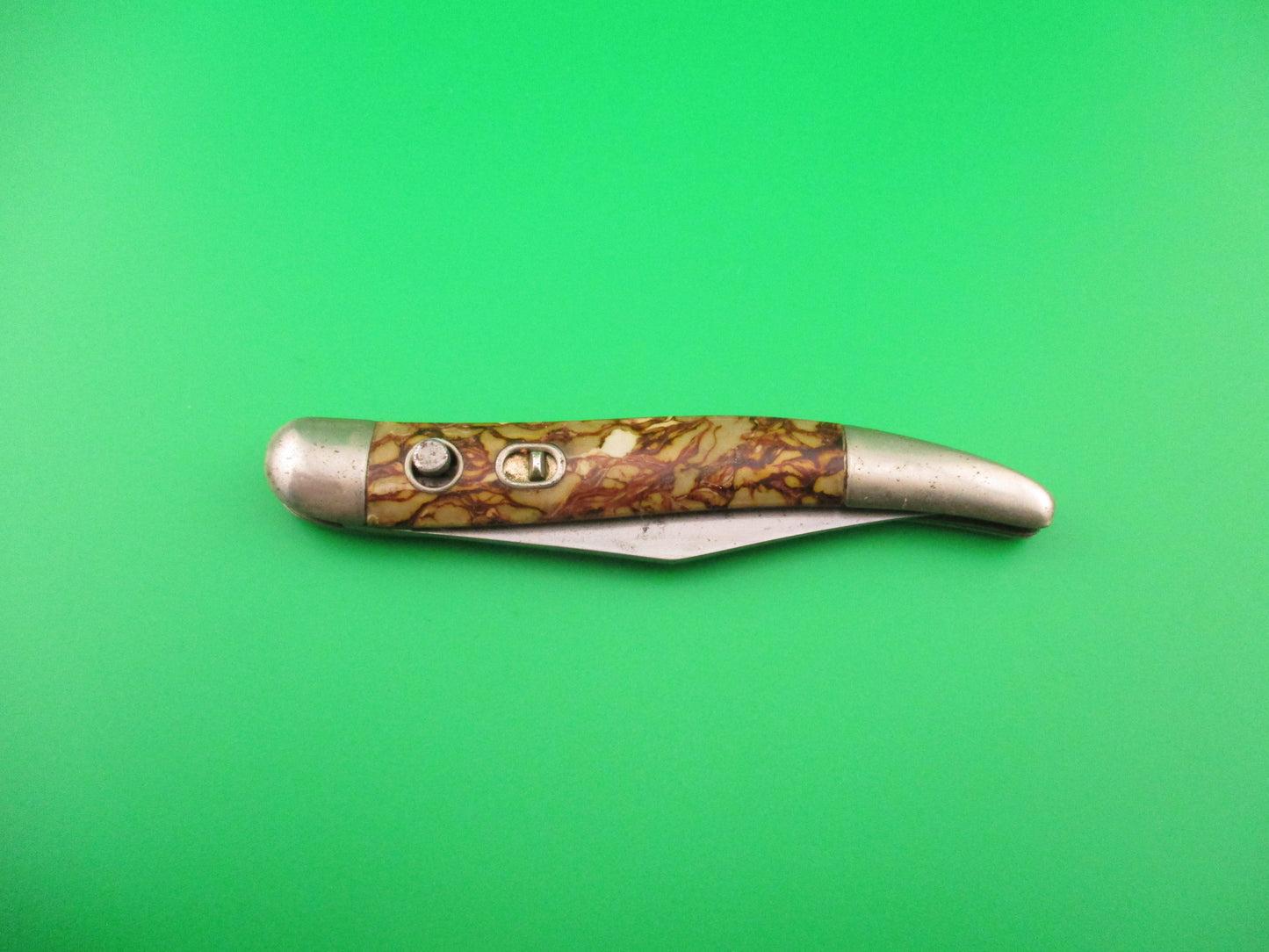 Hammer Brand Imperial Toothpick Cream & Coffee 1950s vintage switchblade knife