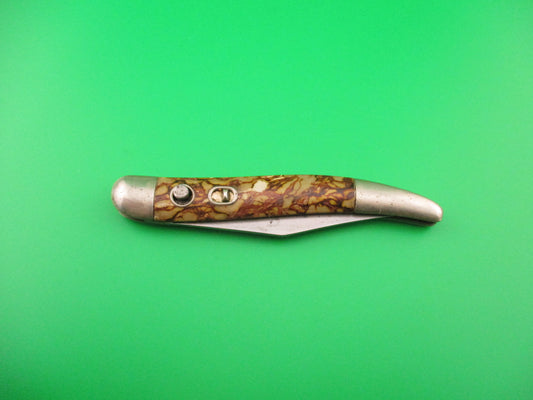 Hammer Brand Imperial Toothpick Cream & Coffee 1950s vintage switchblade knife