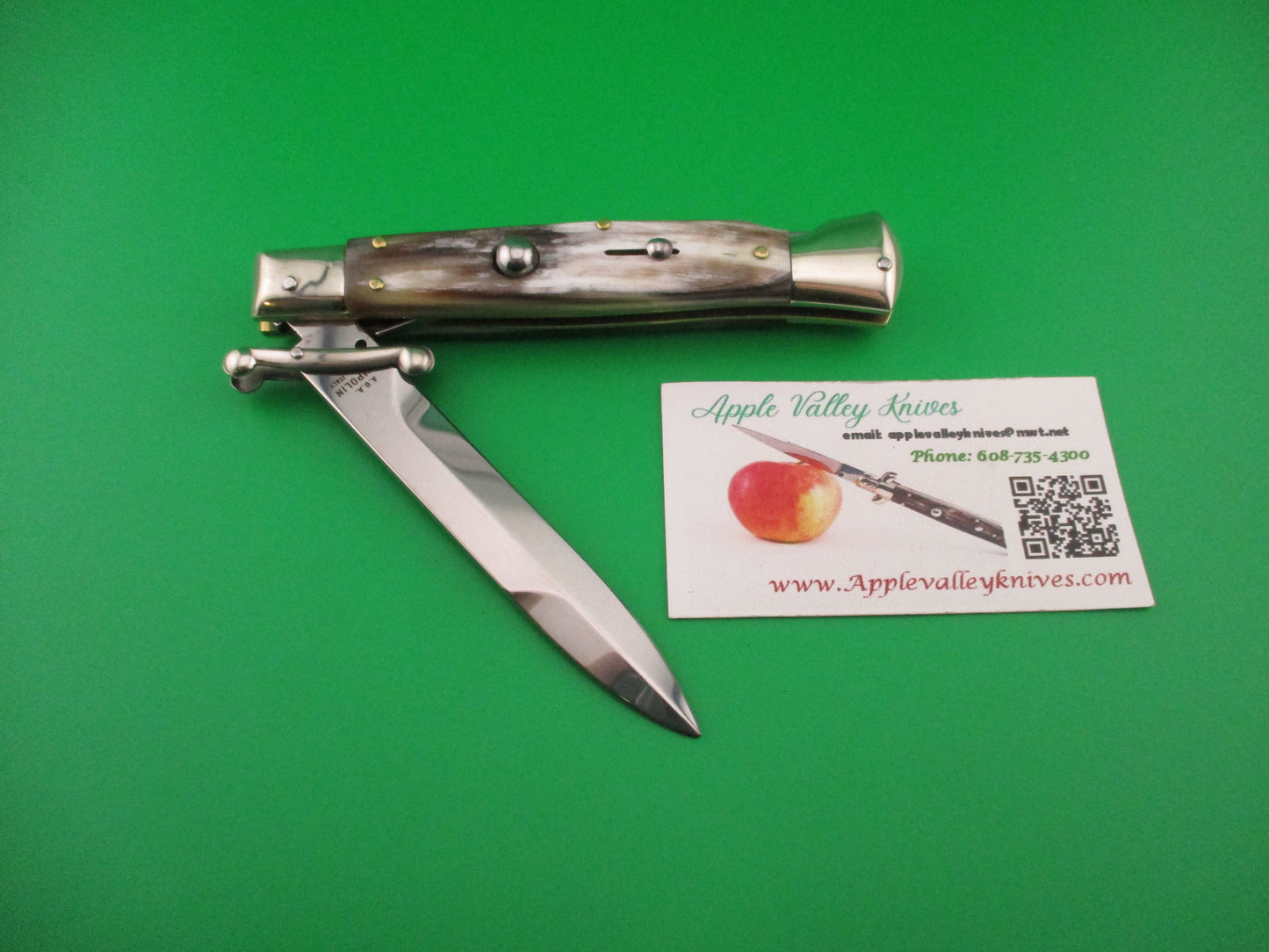 AGA CAMPOLIN 23cm Italian Swing Guard Horn Bayonet blade automatic knife