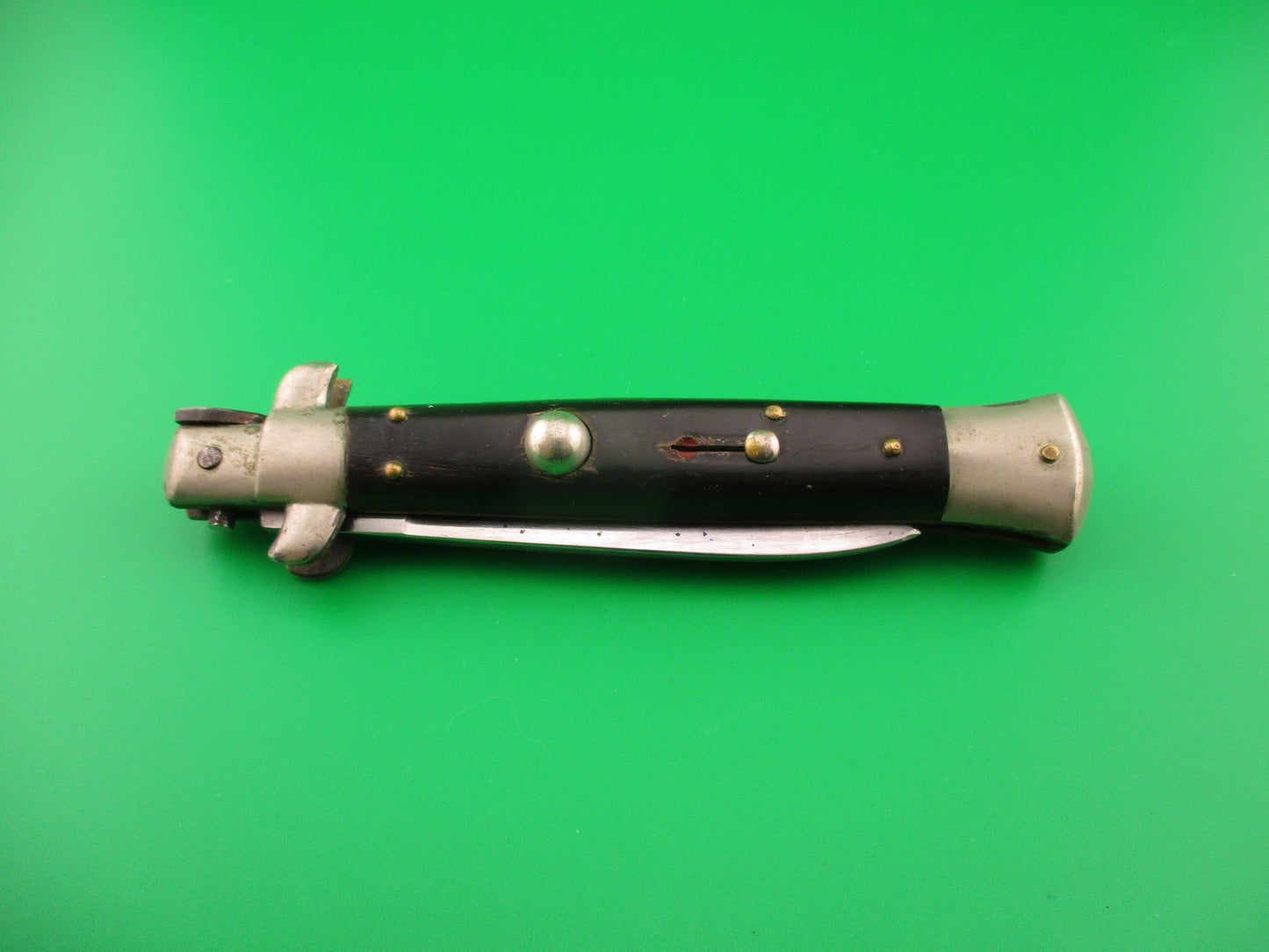 C. Jul Herbertz 21cm Italian Transitional Stiletto Horn Vintage 1960s automatic knife