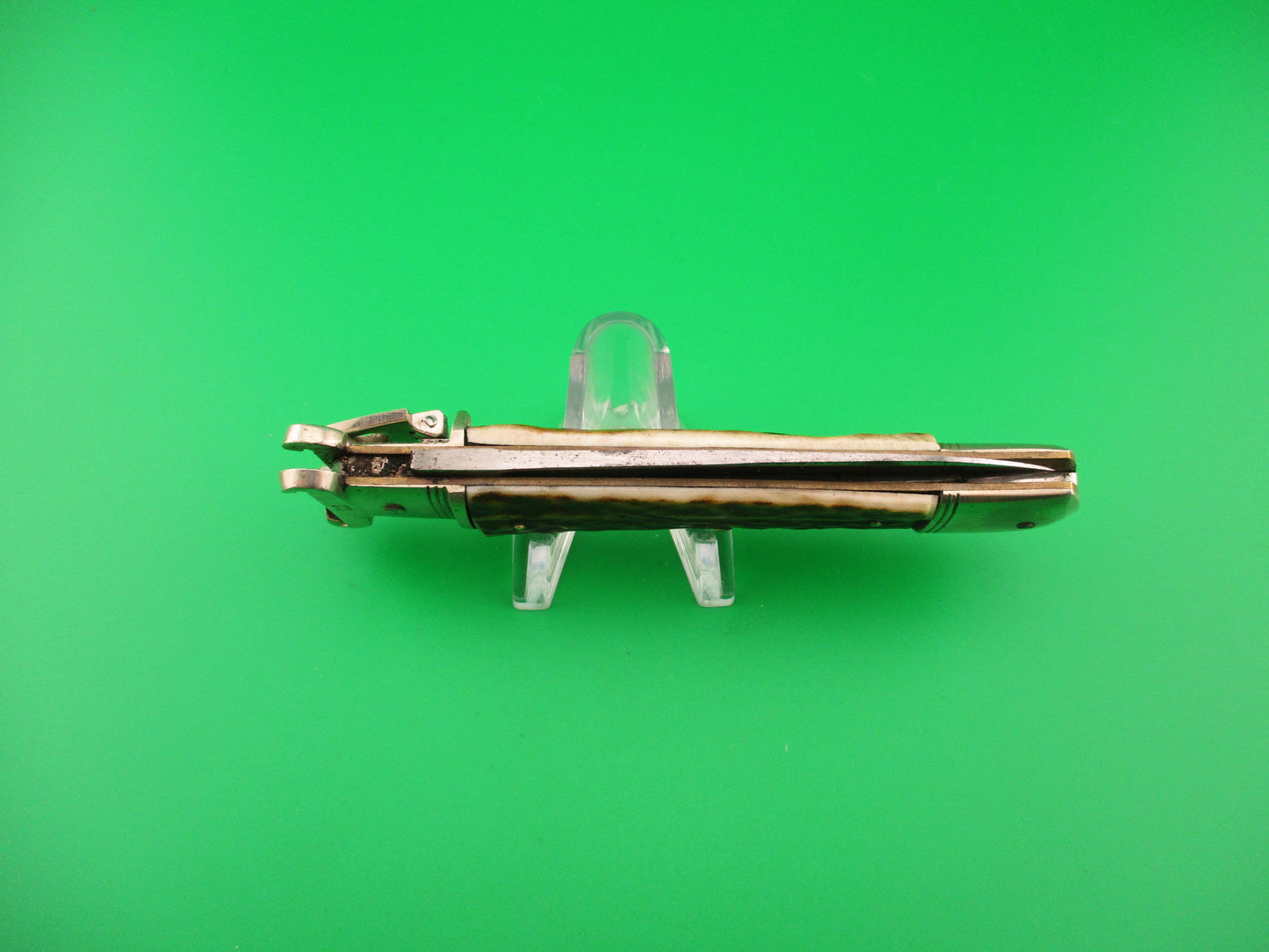 C&R LINDER WEYER SOLINGEN 11cm German Shell Puller Lever Stag automatic knife