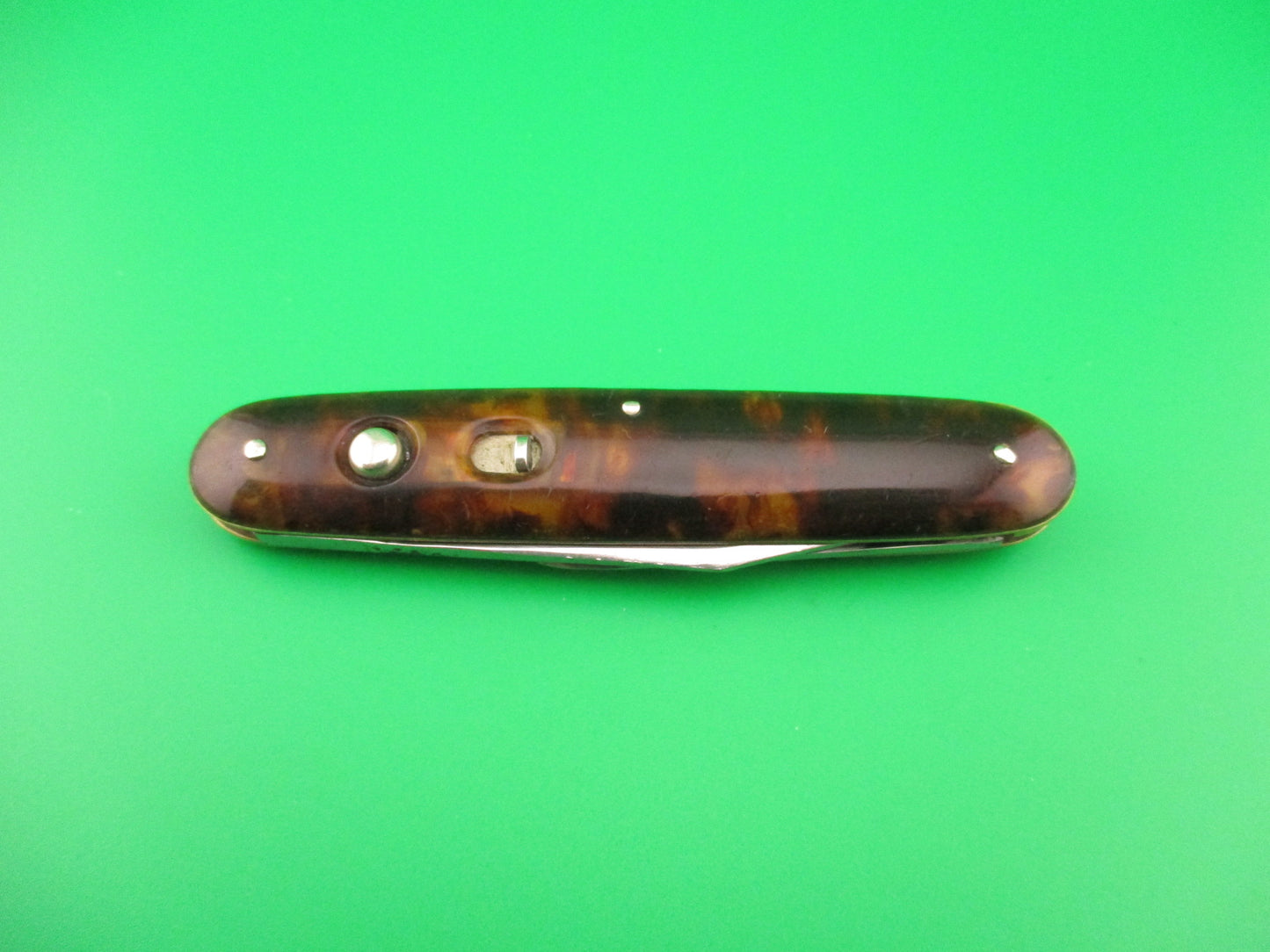 Early SCHRADE CUT CO Large Double Tortoise Clip/pen blade vintage automatic knife