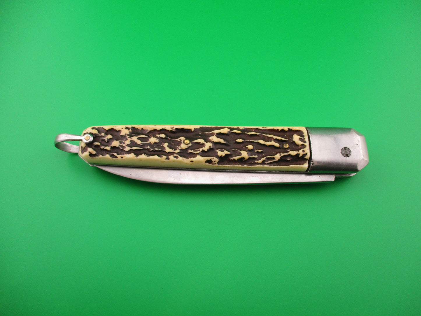 INOX 27cm French Coffin Lever knife Faux stag automatic knife