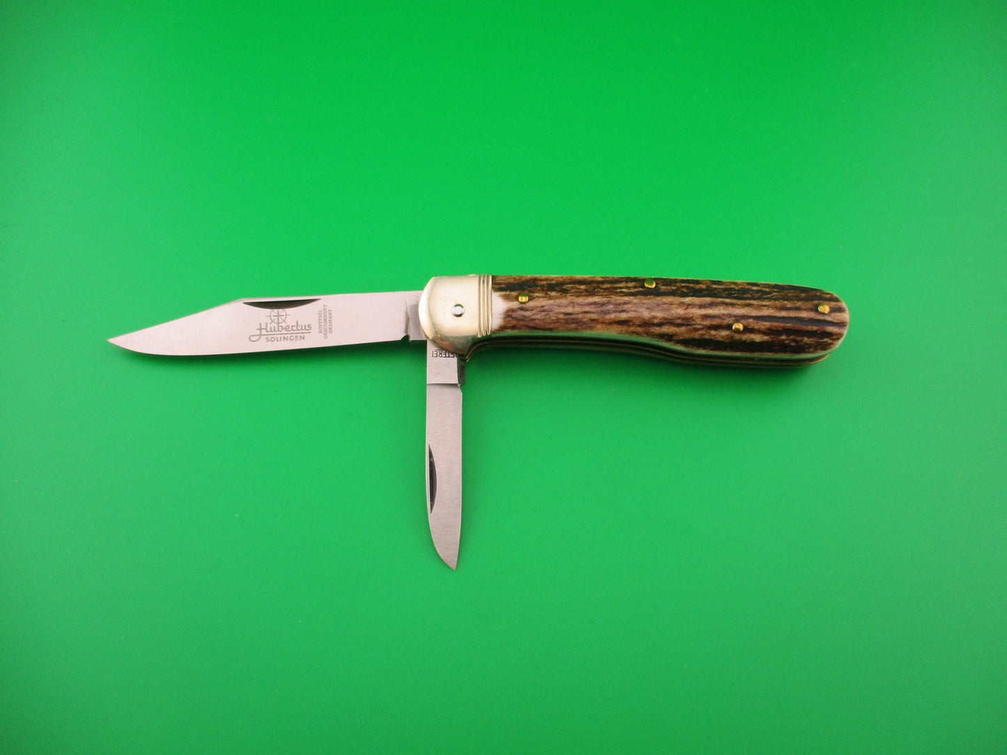 Hubertus SOLINGEN 10cm German Stag Pen Blade release automatic knife