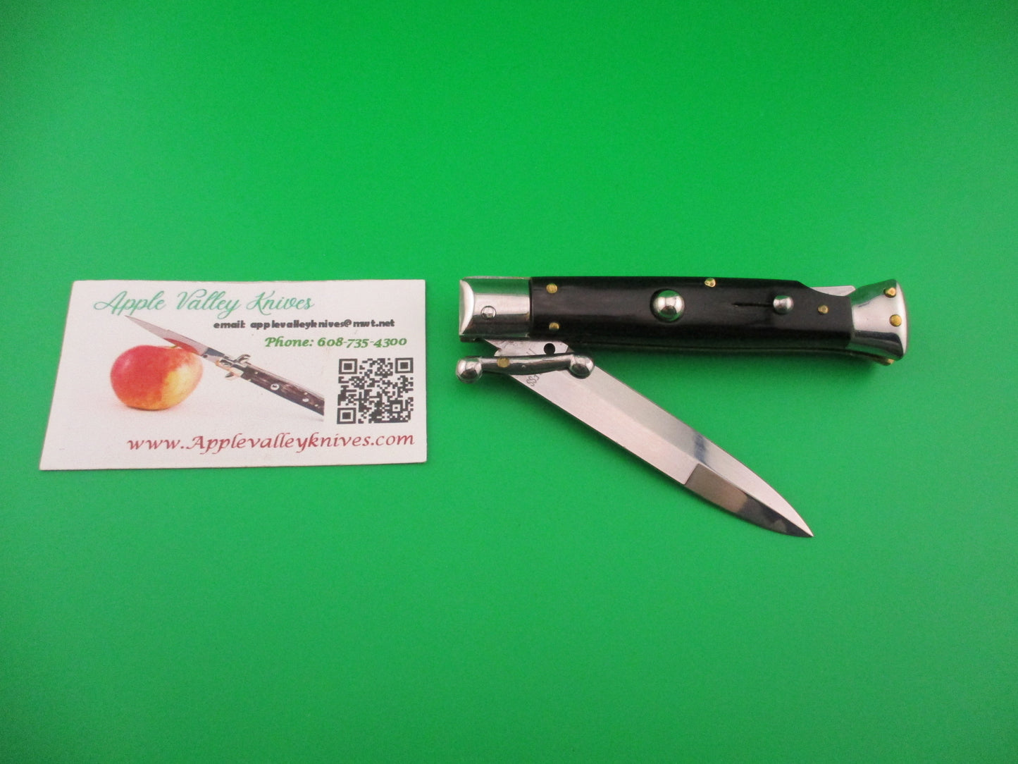 STAINLESS ITALY AB ITALY 20cm Italian Swing Guard Horn Bayonet automatic knife