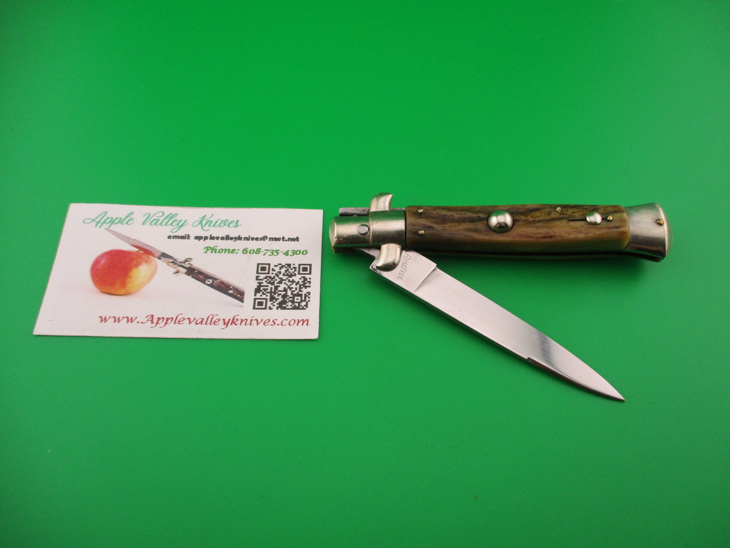 Rostfrei (slant) 4 PATENT 20cm Italian BoBc Vintage 1960s Stag automatic knife