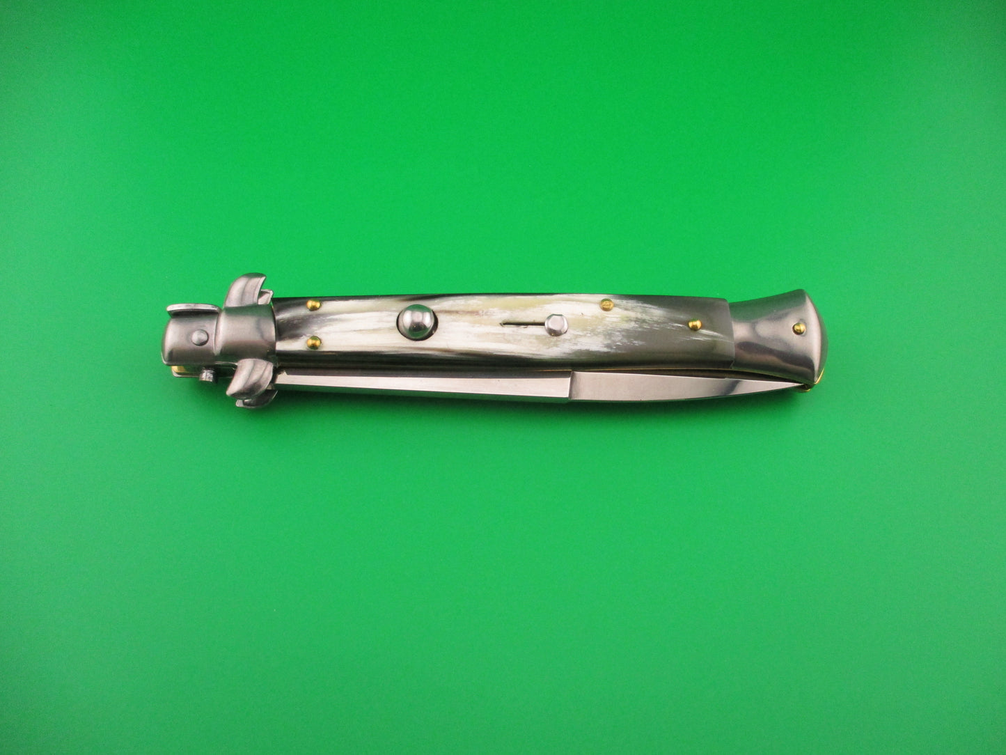 FRANK B ITALY 28cm Italian Swivel bolster Bayonet Brazilian Horn automatic knife