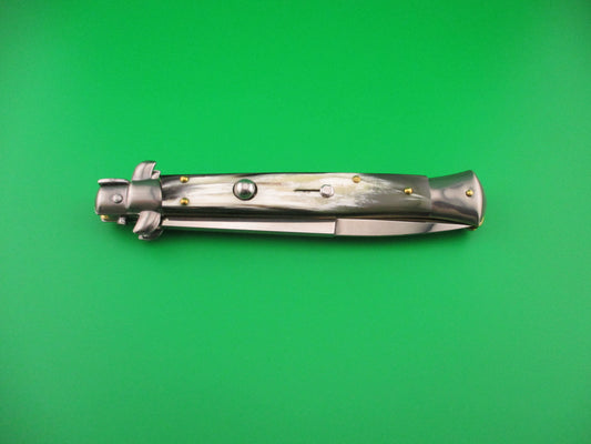 FRANK B ITALY 28cm Italian Swivel bolster Bayonet Brazilian Horn automatic knife