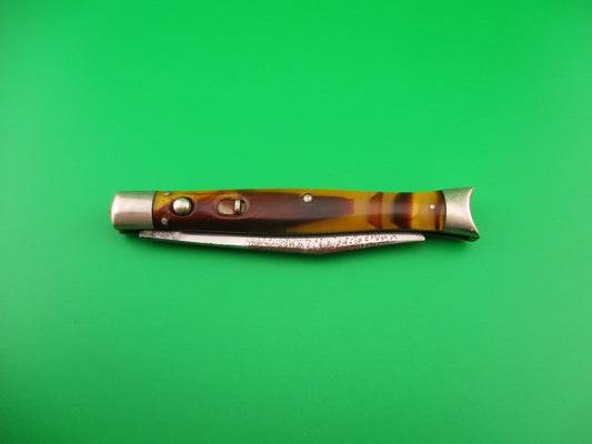 Schrade Cut Co Fishtail Butter & Molasses vintage switchblade knife