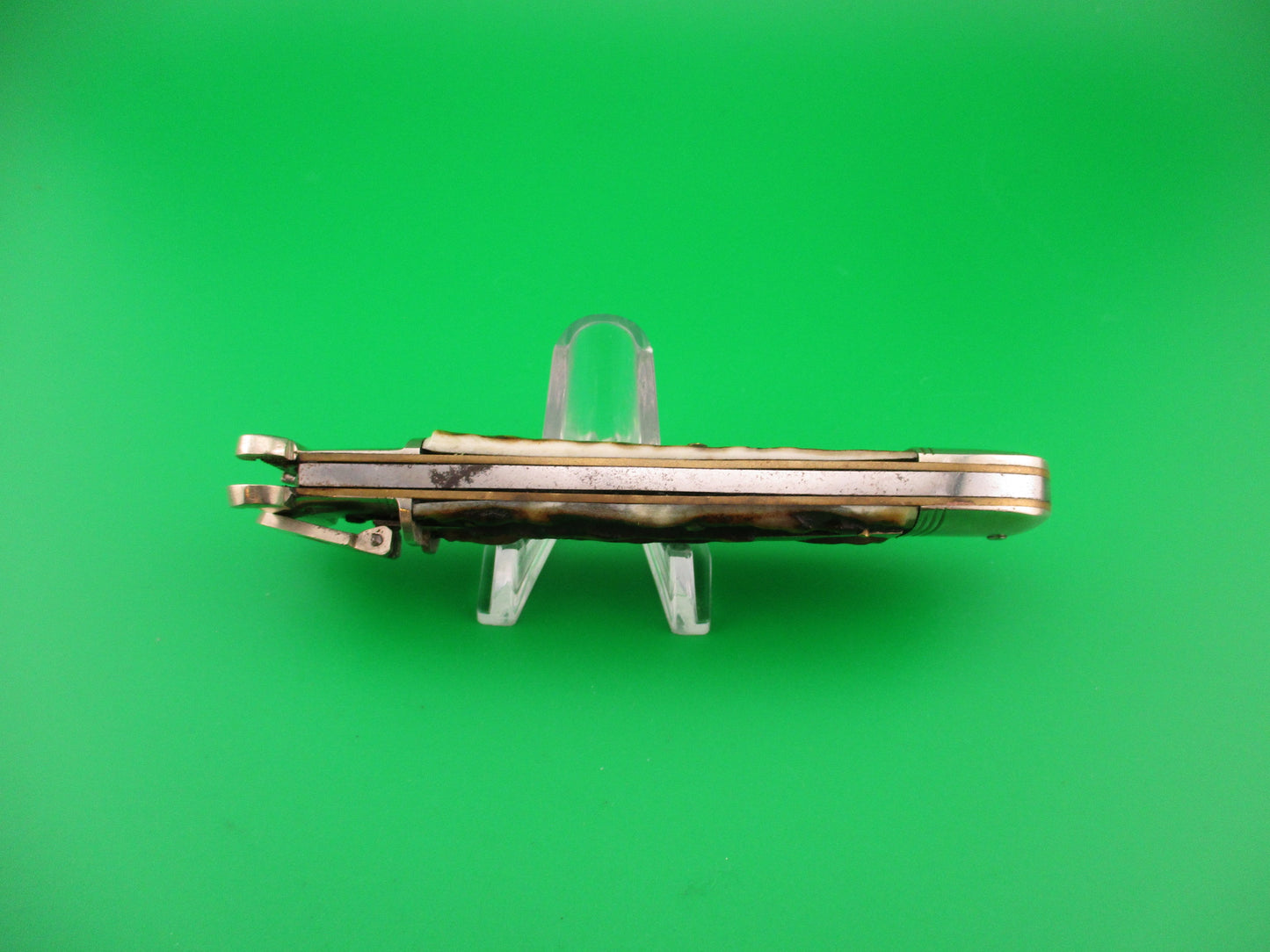 C&R LINDER WEYER SOLINGEN 11cm German Shell Puller Lever Stag automatic knife