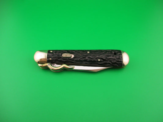 Flylock Vintage Hunter Lazy W folding guards Antique automatic knife