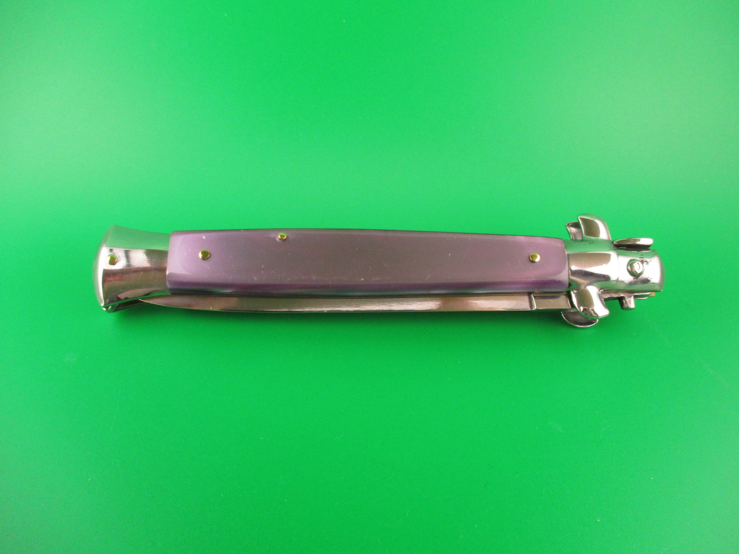 STILETTO ITALY 28cm Italian Swivel bolster Dagger Purple Acrylic automatic knife