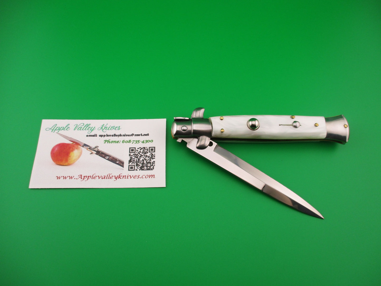 STILETTO ITALY 23cm Italian Stiletto Pearlex vintage 1990s automatic knife