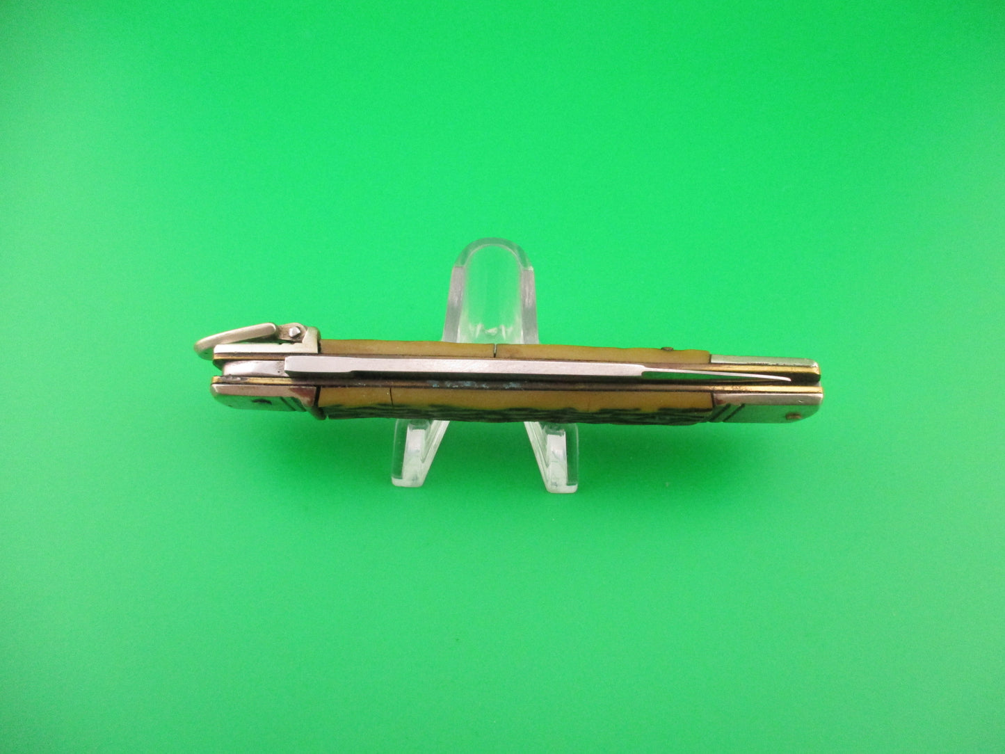 Rostfrei IMPORT 20cm Italian Lever Faux Stag vintage 1970s slimline automatic knife