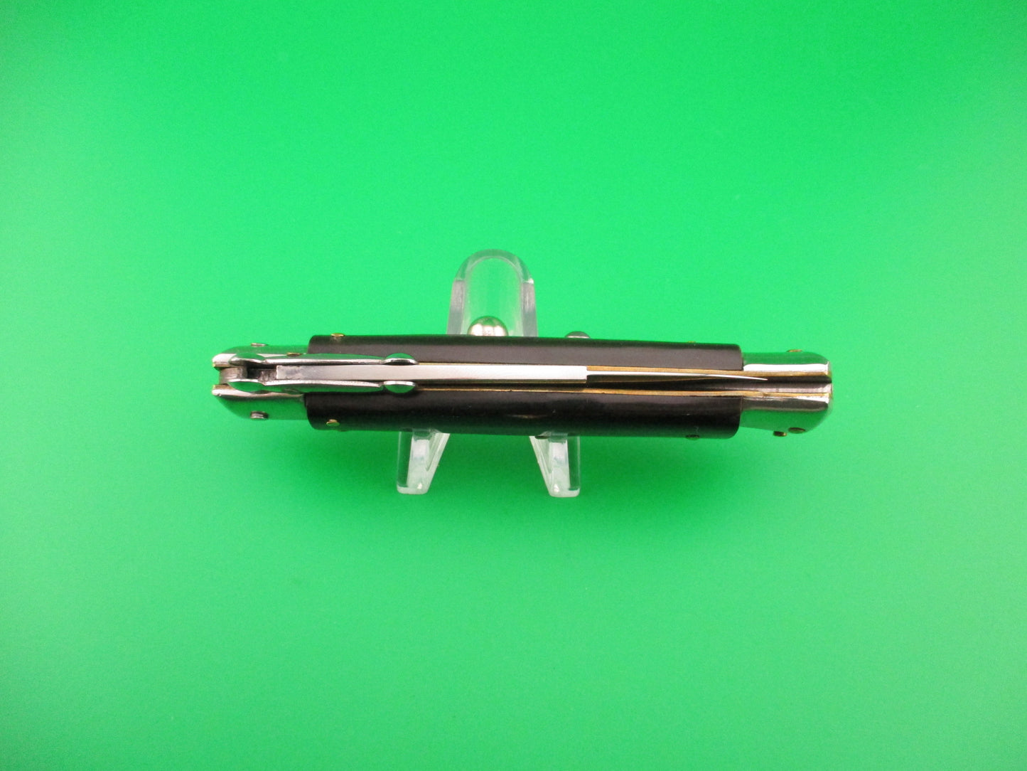 STAINLESS ITALY AB ITALY 20cm Italian Swing Guard Horn Bayonet automatic knife