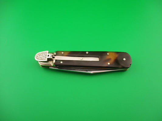 Guardian GERMANY 11cm German Tortoise Lever Etched automatic knife