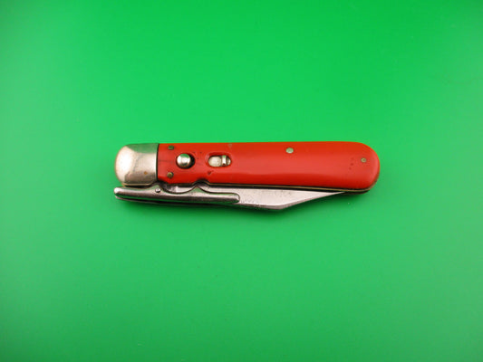 Schrade Walden Craftsman 9540 Vintage 1950 Red folding guard automatic knife