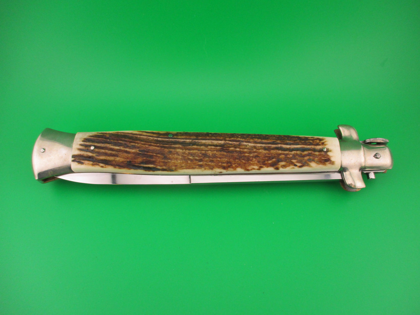 AGA CAMPOLIN ITALY 45cm Italian Picklock Stag stiletto 18 inch automatic knife 2019