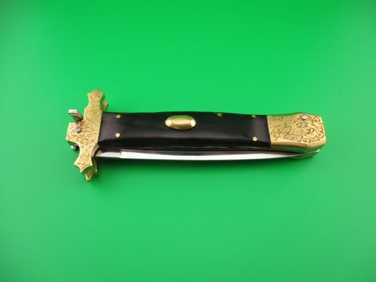 Sterile 29cm Custom Oval button & Horn Sheffield Inspired automatic knife