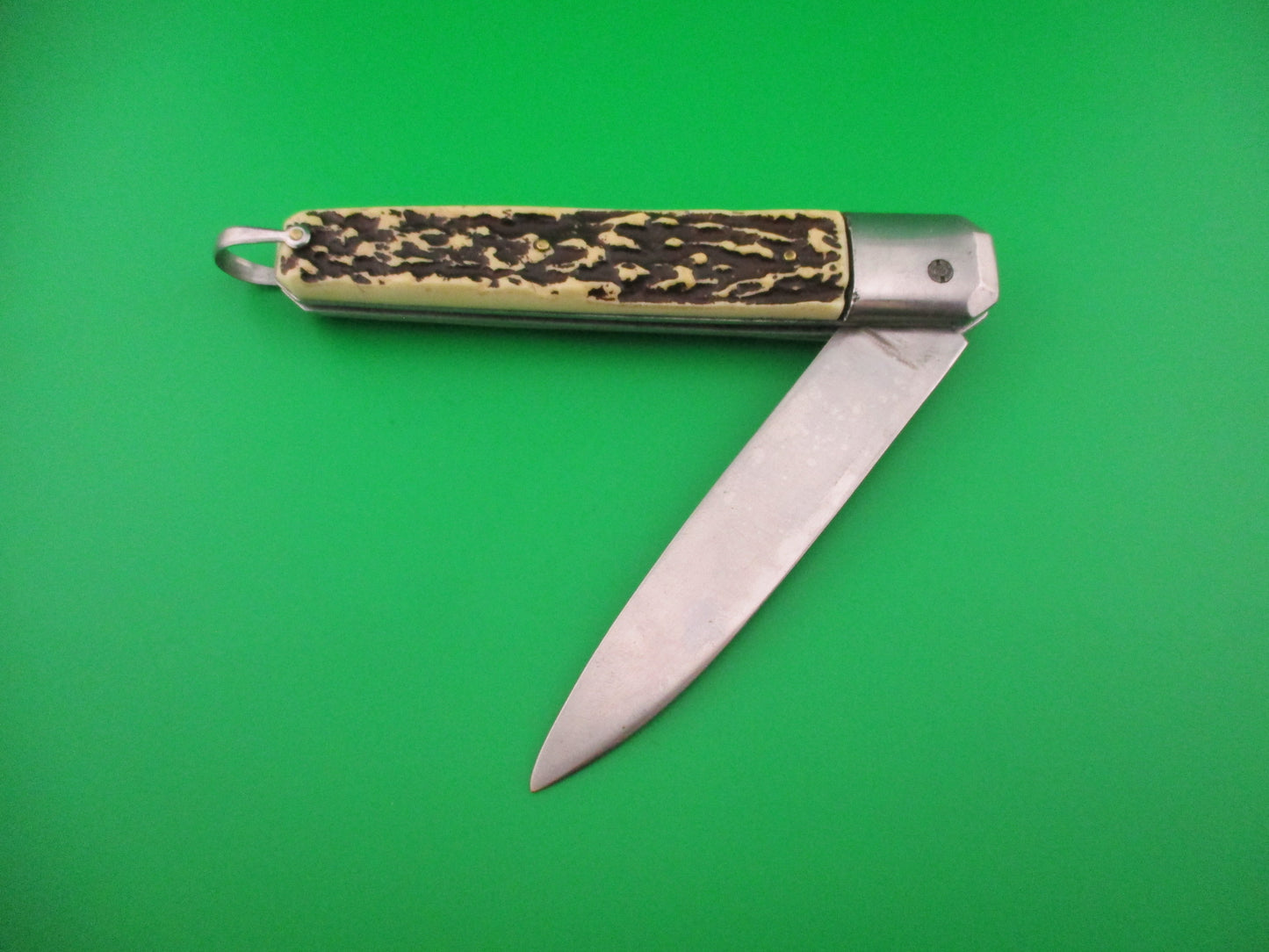 INOX 27cm French Coffin Lever knife Faux stag automatic knife