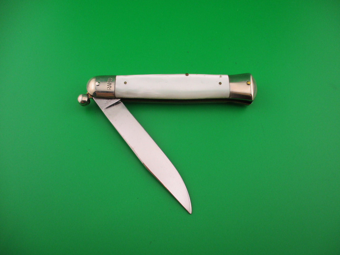 Stainless Steel ITALY 22cm RAPID Italian Pearl Knob Flip Open Vintage manual knife