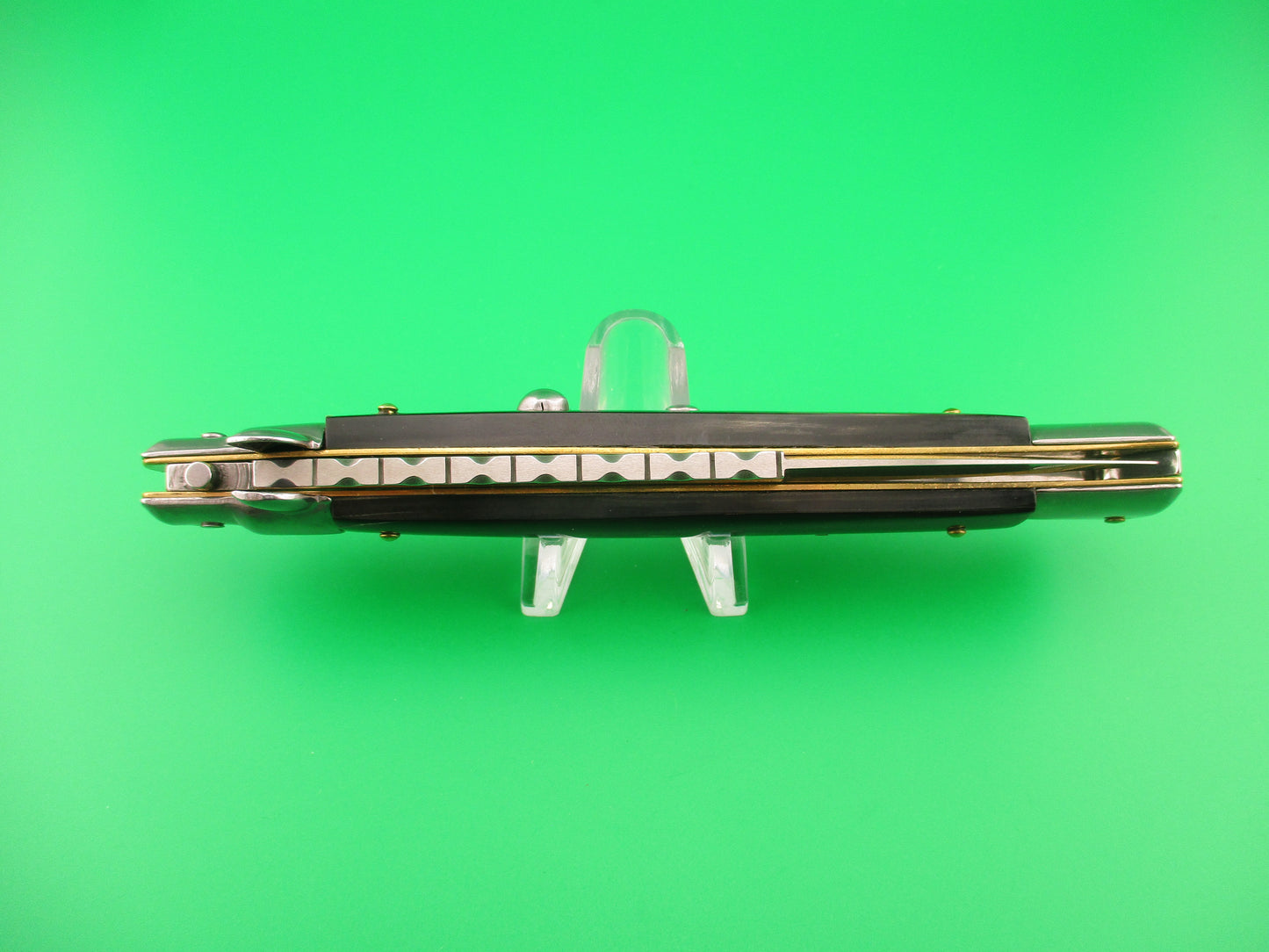 FRANK B ITALY 28cm Italian Stiletto Swivel bolster bayonet automatic knife w File work