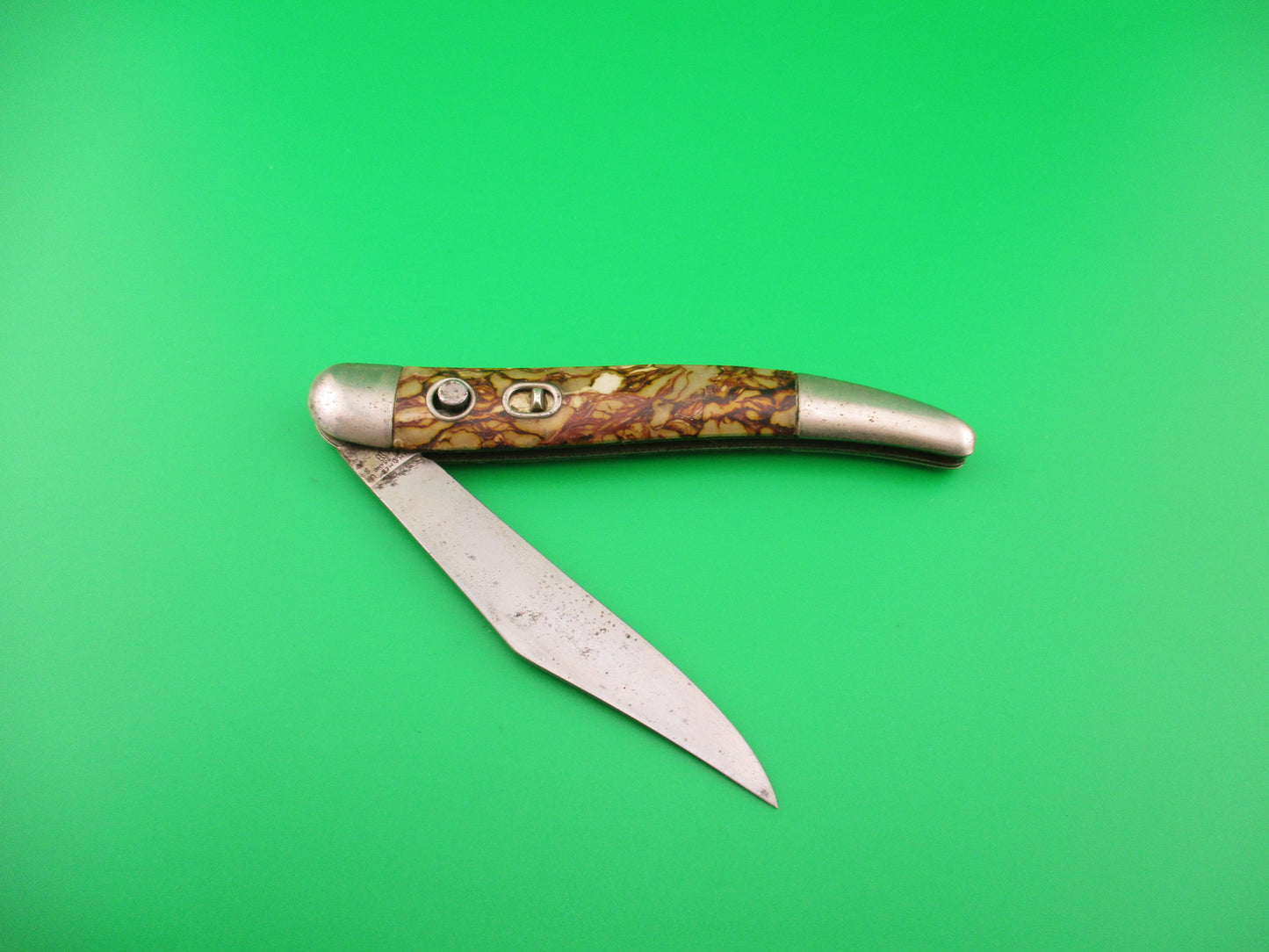 Hammer Brand Imperial Toothpick Cream & Coffee 1950s vintage switchblade knife