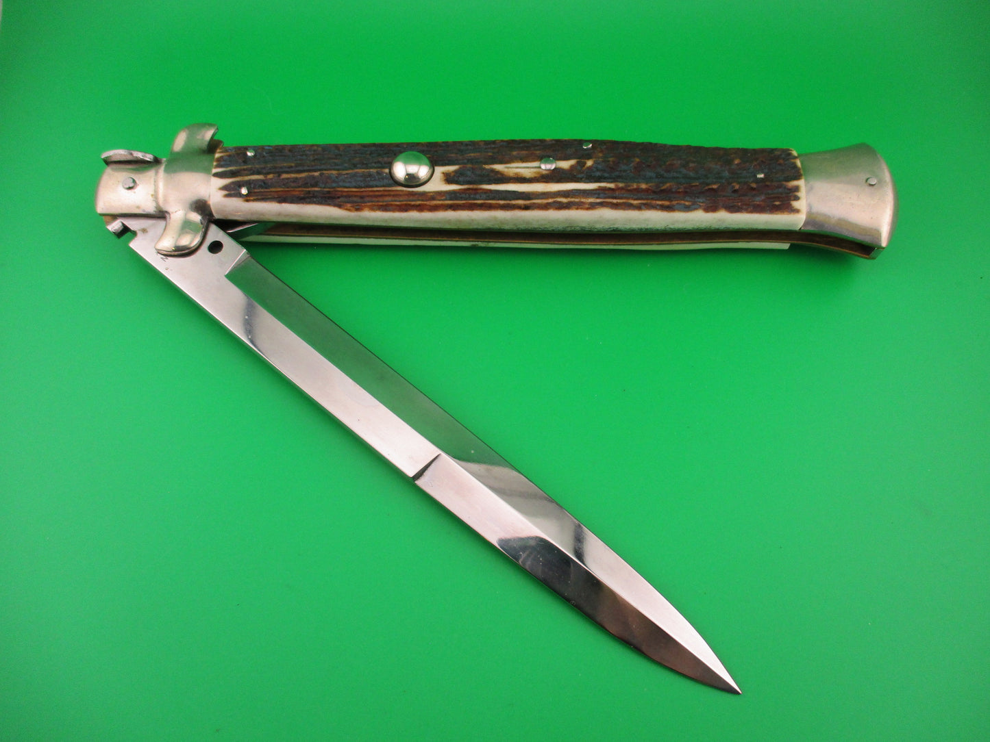 AGA CAMPOLIN ITALY 45cm Italian Picklock Stag stiletto 18 inch automatic knife 2019