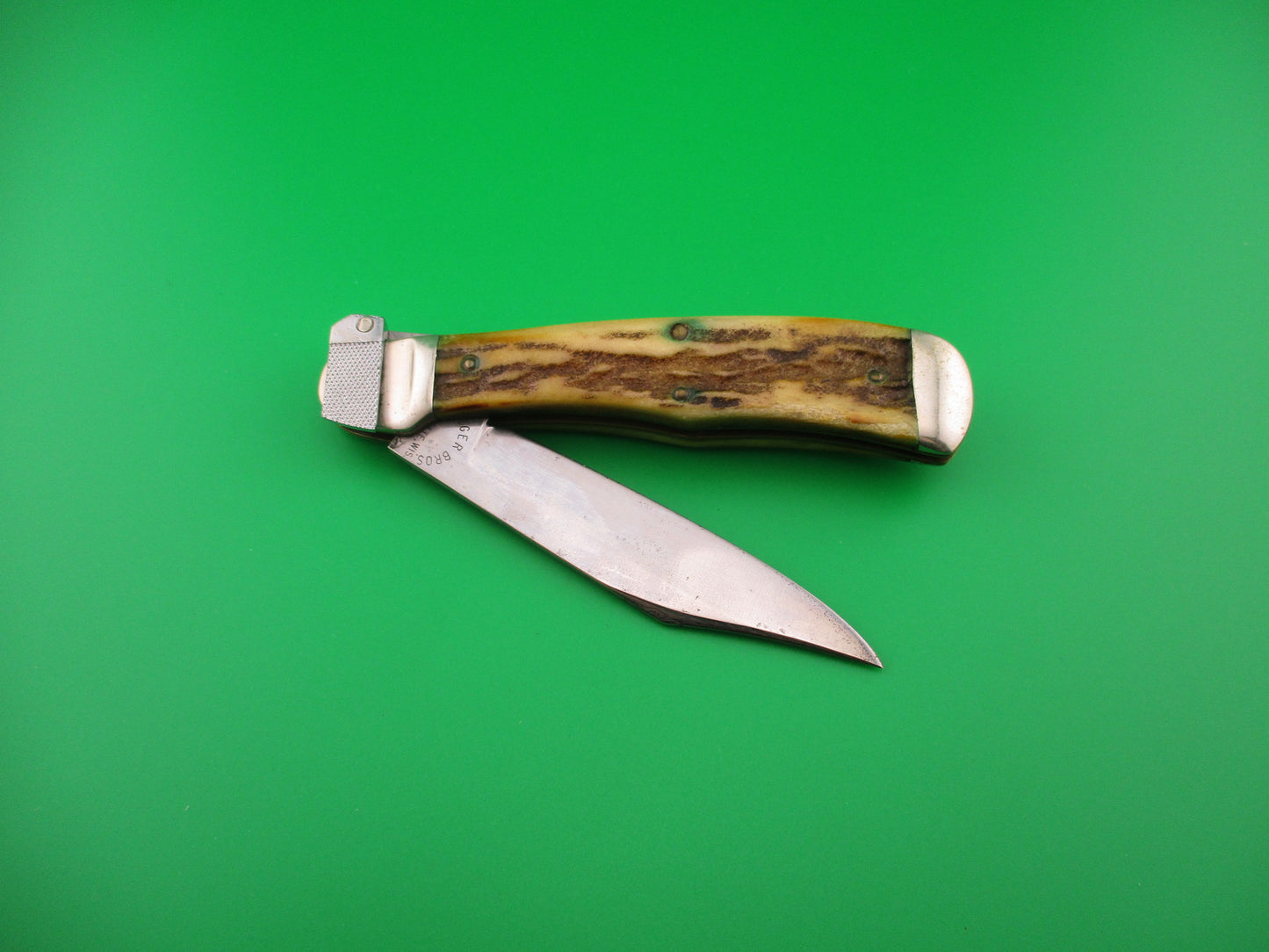 JAEGER BROS MARINETTE, WIS Stag Vintage Automatic knife Aerial Knife Co