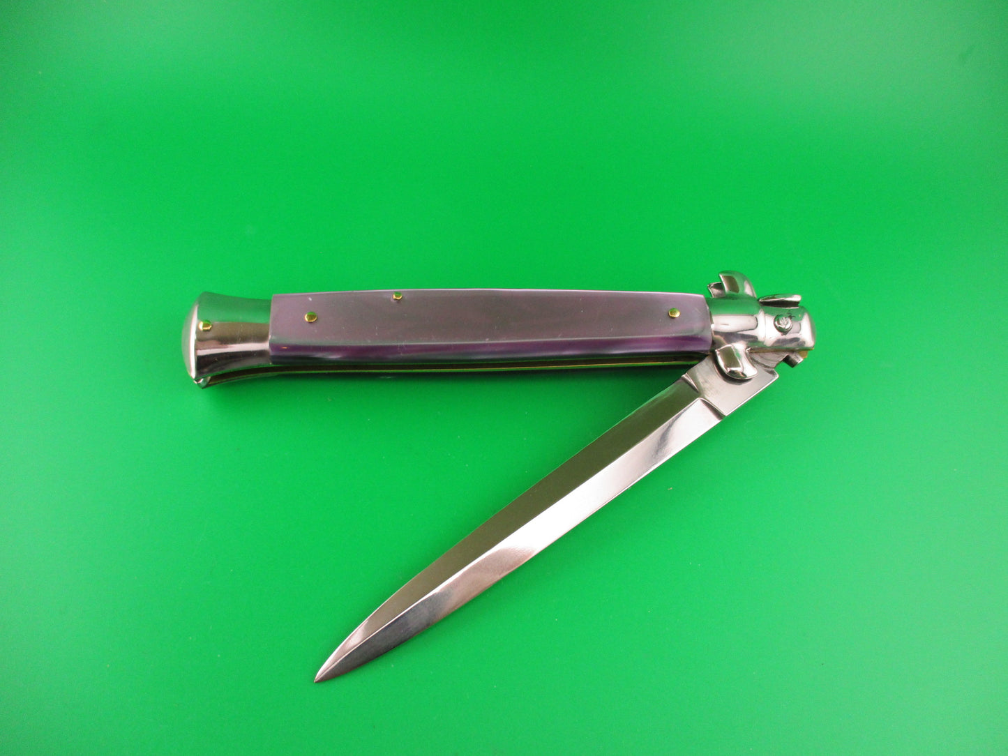 STILETTO ITALY 28cm Italian Swivel bolster Dagger Purple Acrylic automatic knife