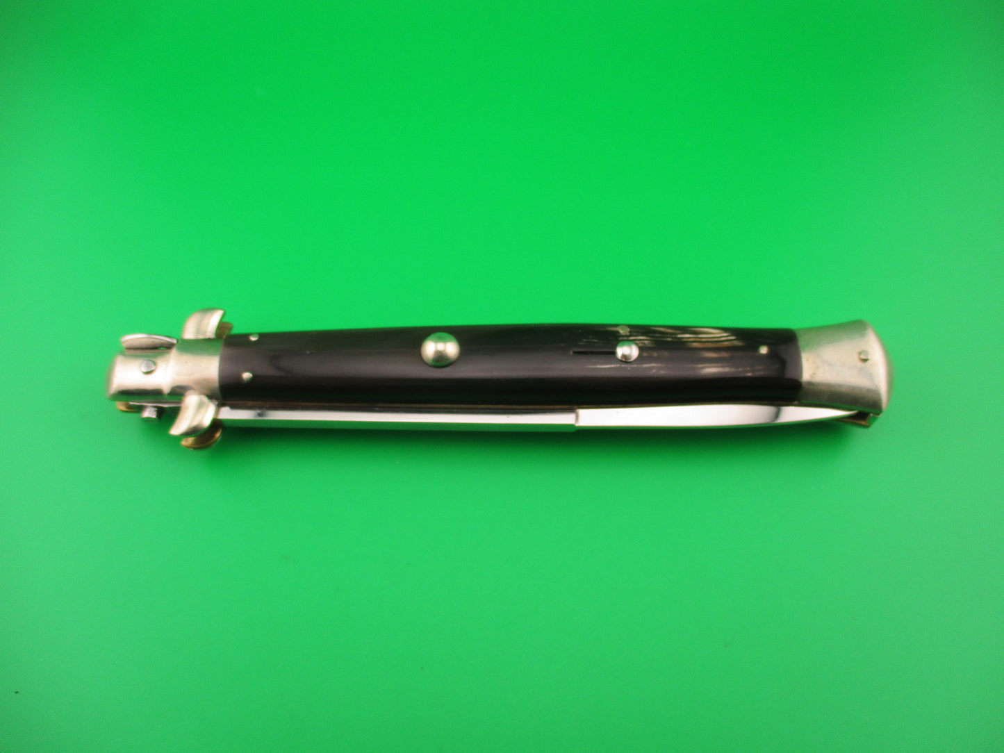 AGA CAMPOLIN 33cm Italian Picklock Stiletto Brown streaked horn NOS automatic knife