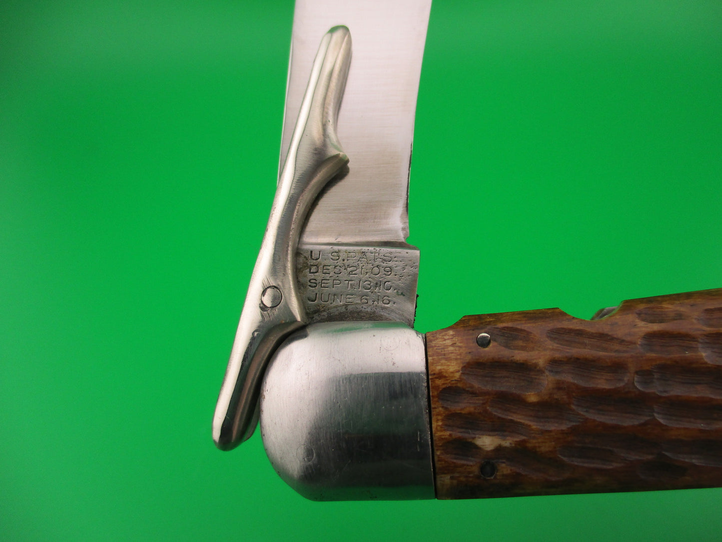 Schrade Cut Co Hunters Pride # G1543 3/4 bone Folding guard switchblade knife