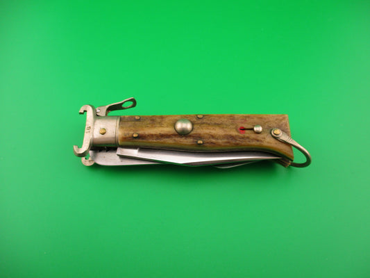 INOX 20cm Italian 1960s Fulcrum Shell Puller STAG 5 blade automatic Camper knife