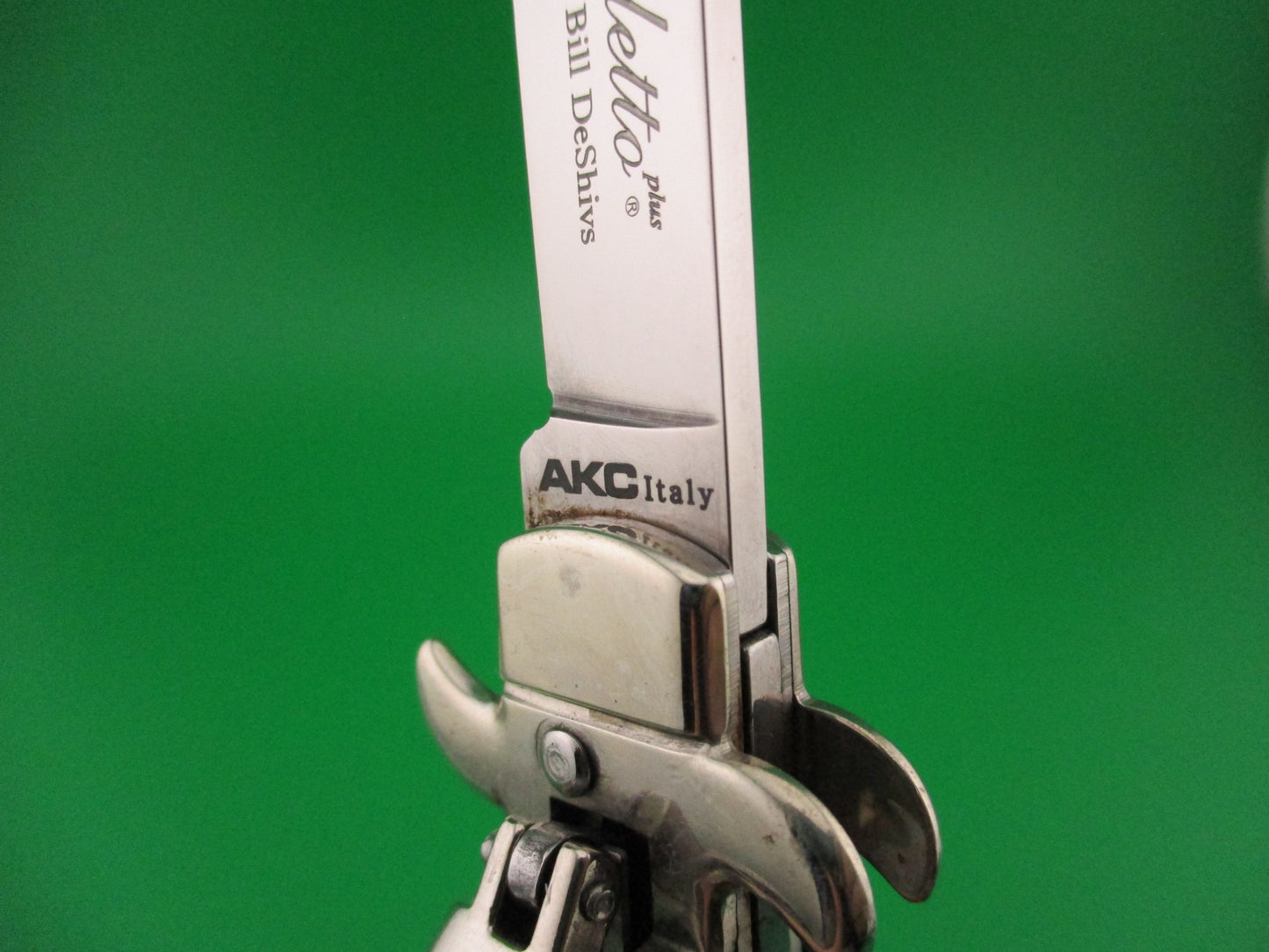 AKC ITALY Leverletto by Bill DeShivs 23cm Larger Italian Horn lever automatic knife