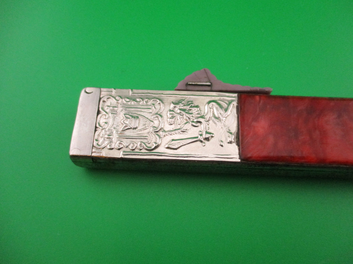 Unusual Russian 21cm RPK OTF Red Lion Crown & Sword Vintage Automatic Knife