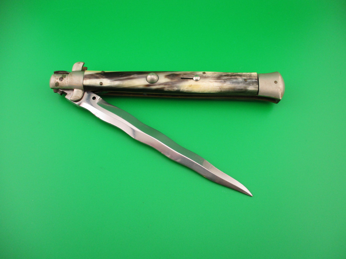 M ITALY INOX 33cm Italian Picklock KRIS Horn 1950s Vintage automatic knife