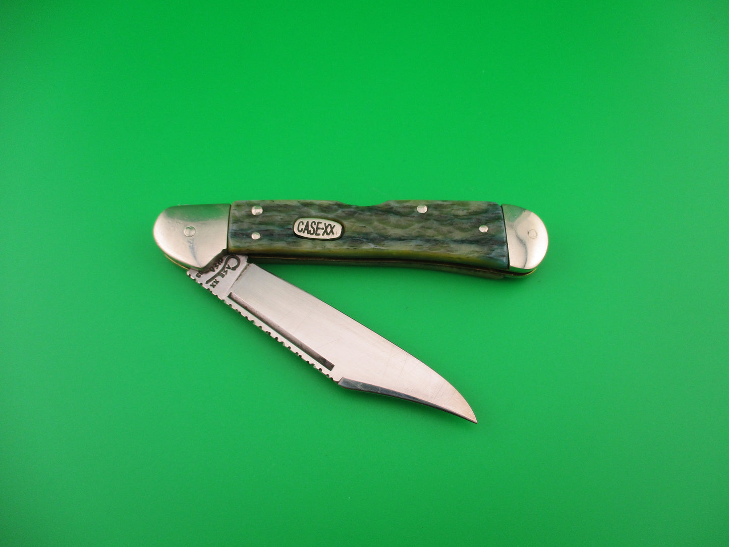 z CASE XX USA 61549L SS 4.25 inch Copperlock Greenbone Converted DA switchblade knife