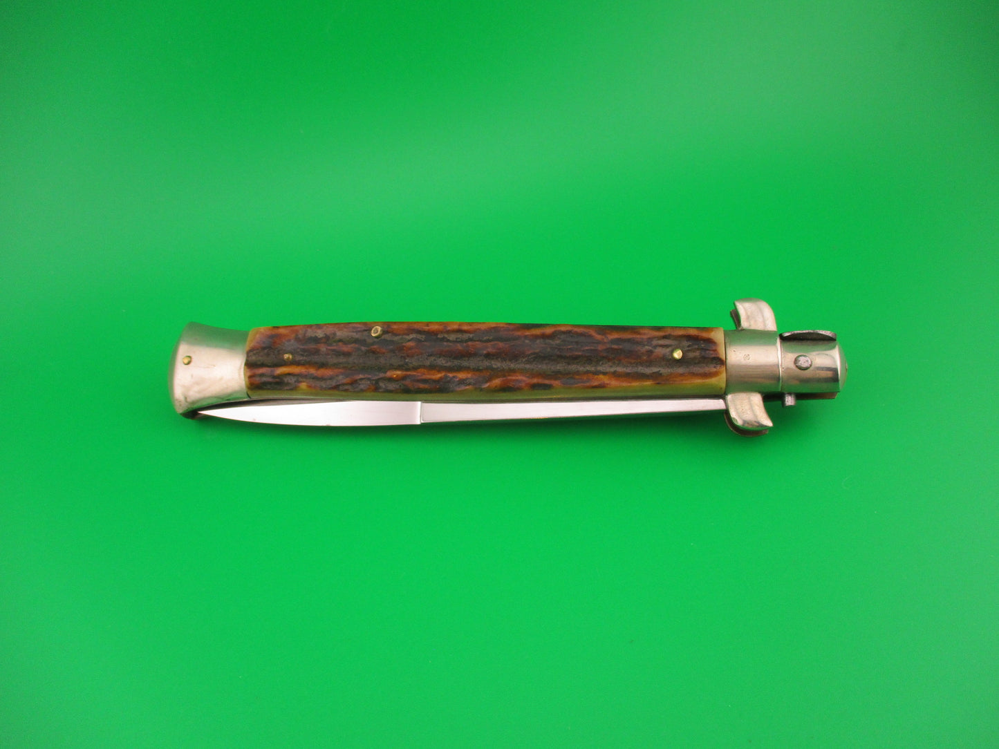MADE IN ITALY INOX 28cm Italian picklock Stag bayonet 1950s automatic knife