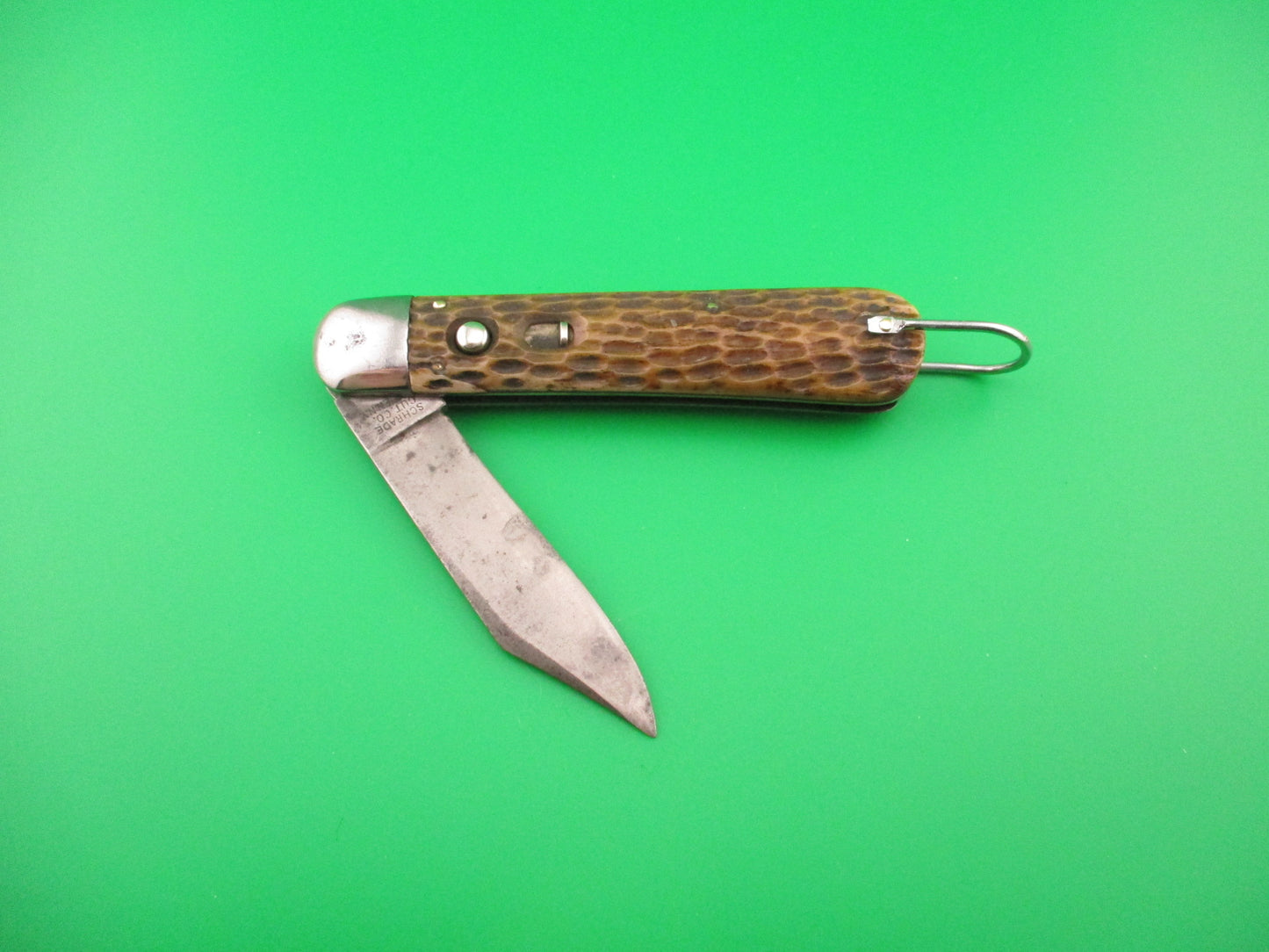 SCHRADE CUT CO M2 Bone WWII Paratrooper Military issue switchblade knife