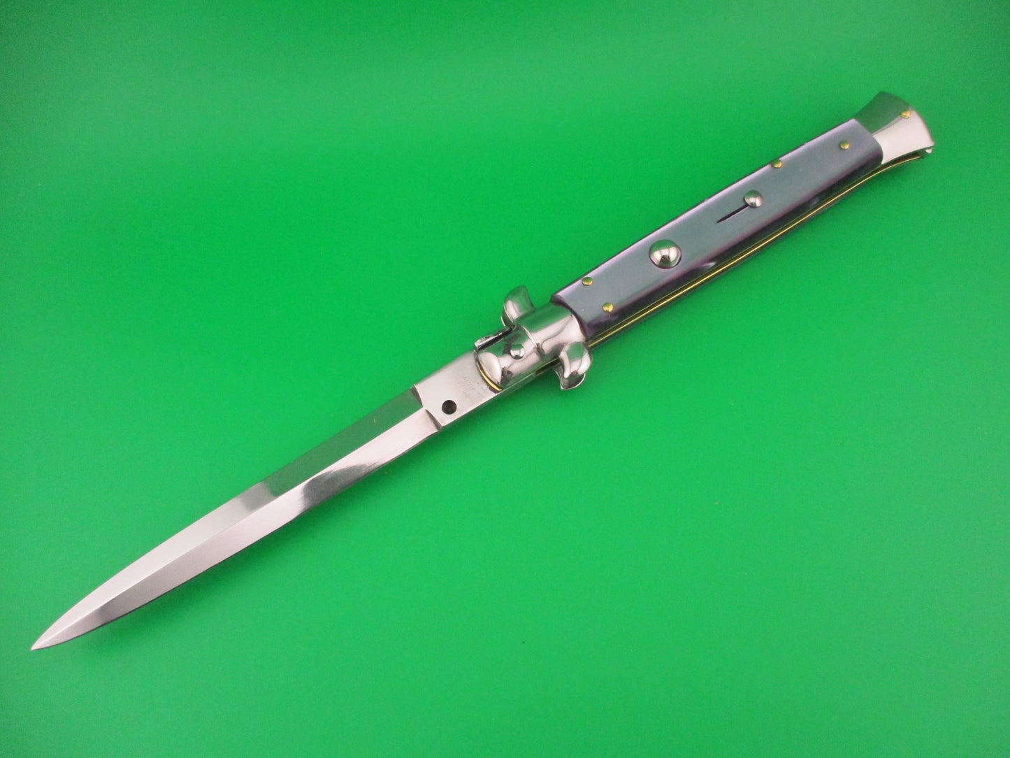 STILETTO ITALY 28cm Italian Swivel bolster Dagger Purple Acrylic automatic knife