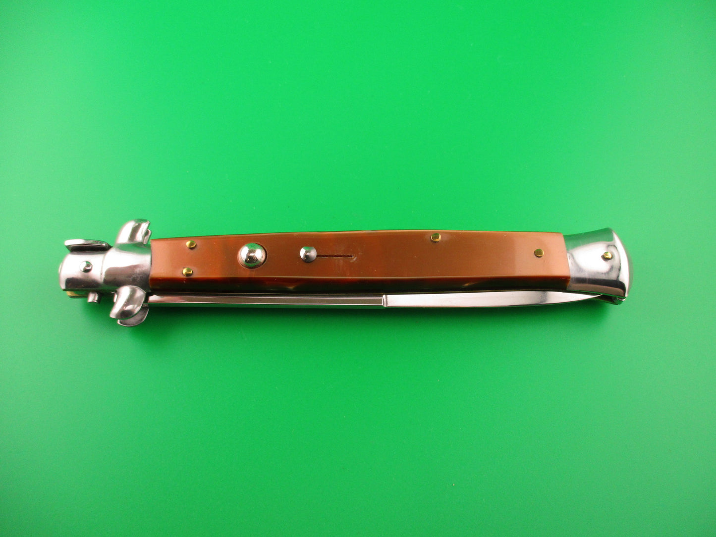 STILETTO ITALY 33cm Italian Swivel bolster Bayonet Copper Acrylic automatic knife