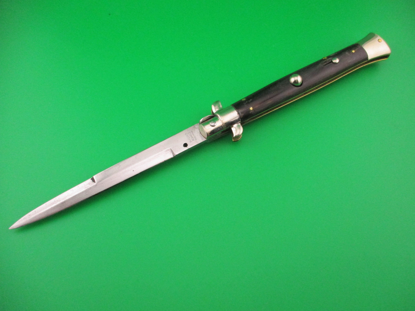 MAURO MARIO ITALY 28cm Picklock Stiletto 1950s Vintage automatic knife w horn