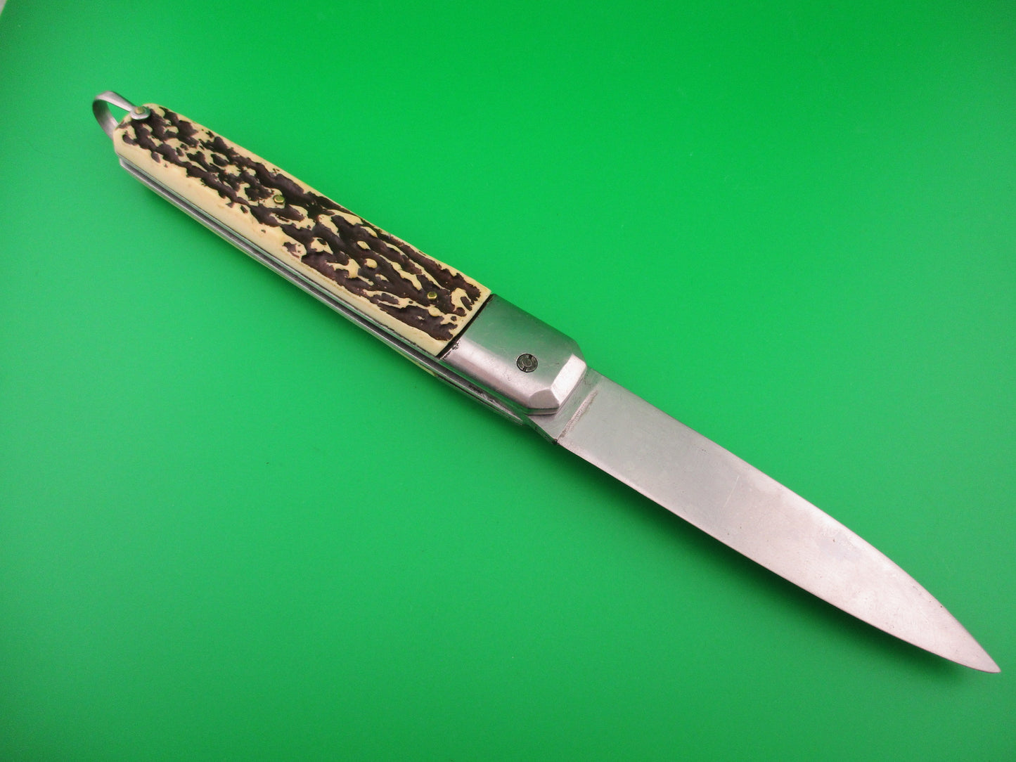 INOX 27cm French Coffin Lever knife Faux stag automatic knife