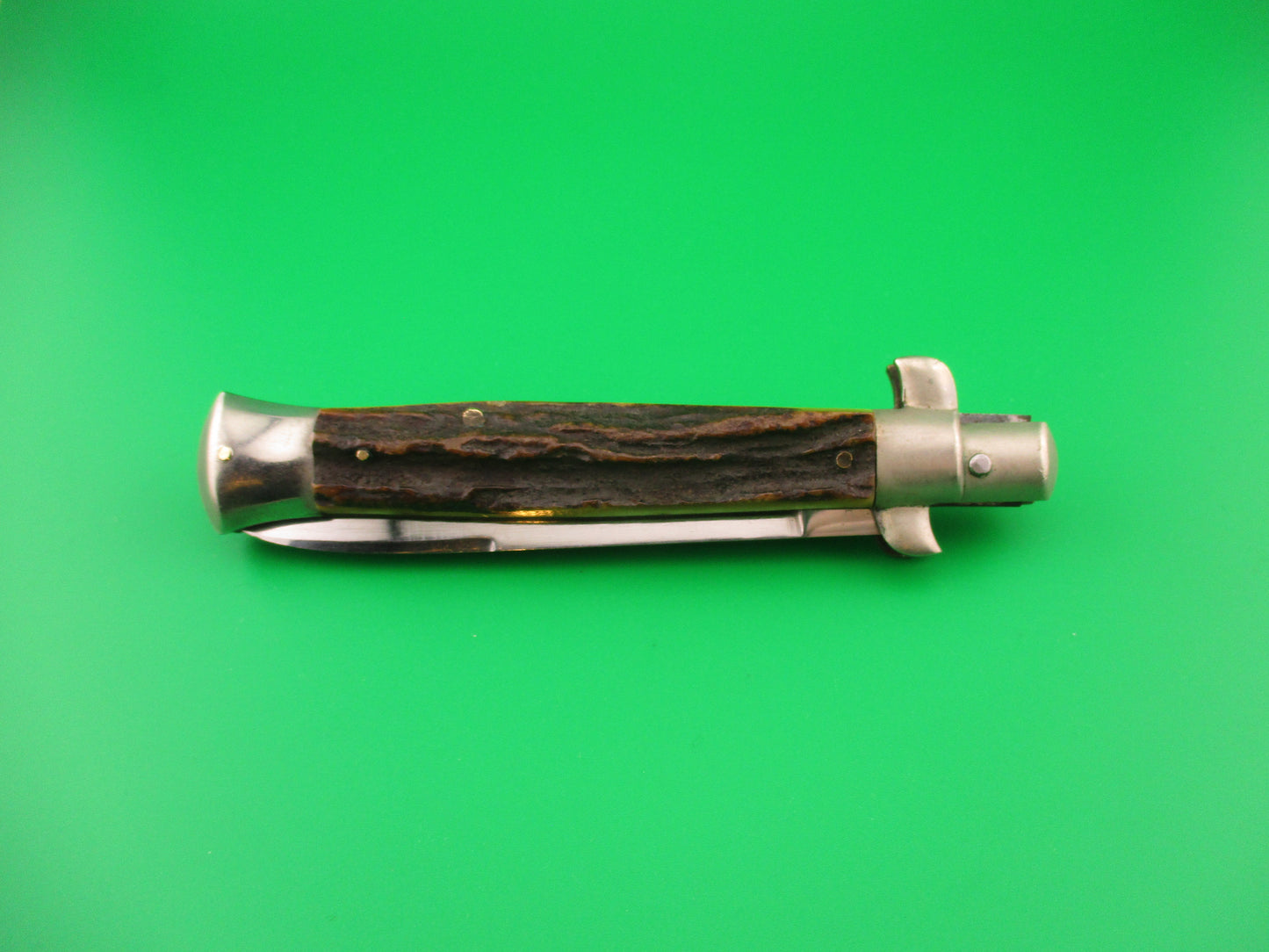 INOX PATENT 22cm Italian BoBc Stiletto Stag 1960s vintage automatic knife