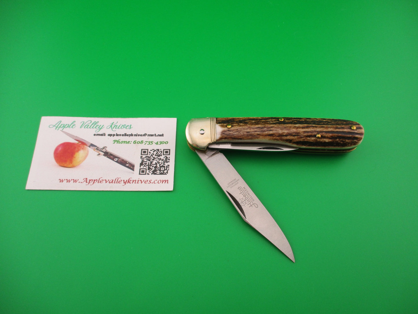 Hubertus SOLINGEN 10cm German Stag Pen Blade release automatic knife