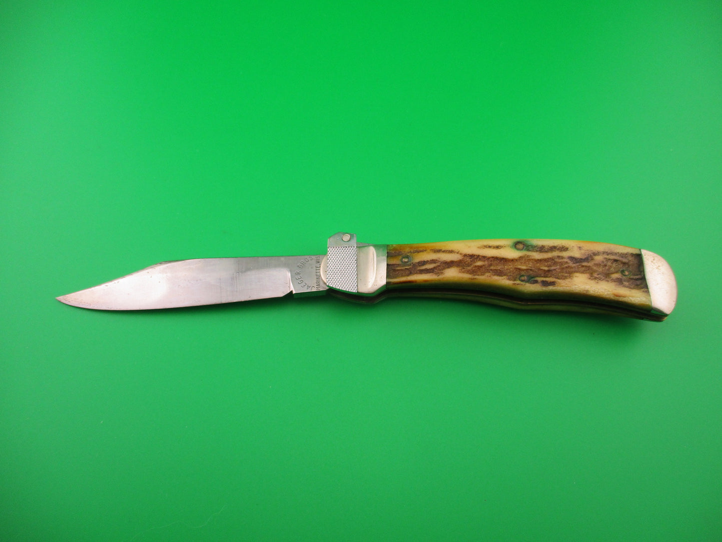 JAEGER BROS MARINETTE, WIS Stag Vintage Automatic knife Aerial Knife Co